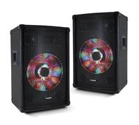 Paire d'enceintes passives sono PA 10/25cm 2x300W 3 voies Boomer à LEDs XLED10