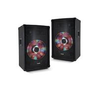 Paire d'enceintes passives sono PA 10/25cm 2x300W 3 voies Boomer à LEDs XLED10