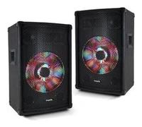 Ibiza Paire d'enceintes passives sono XLED10 10"/25cm 2x300W 3 voies Boomer à LEDs