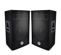 Paire d'enceintes Sono Bass Reflex Trapézoïdal à 3 voies 15""/38cm - 2 x 700W - BMS-15