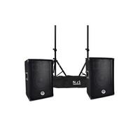 Paire d'enceintes Sono DJ BM SONIC BMS-08, Bass Reflex Trapézoïdal à 3 voies 8"/20cm - 2 x 300W - supports pieds et sacoche