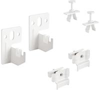 Paire d'étagères pour installation murale rapide avec pinces et entretoises pour radiateur tubulaire à colonnes - Couleur blanche - Réglage de la distance par rapport au mur (30 - 40 mm) - 2 pièces.