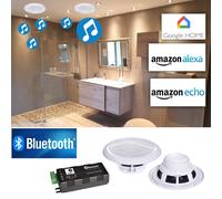 Paire d'haut-parleurs Marins Résitants à l'humidité E-AUDIO B300C avec Amplificateur 30W Google Home Bluetooth Amazon Alexa Echo