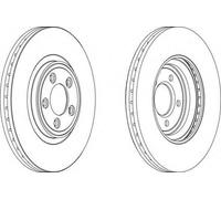 Paire Disques de Frein Avant Jaguar XJ (X350, X358) 2,7 D 05>09 Ferodo DDF1702