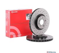 Paire Disques de Frein Forés Brembo X-Tra Line 284mm Grande Punto Evo Opel Corsa