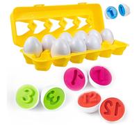 Paire d'oeufs Couleur et Mémoire Numérique Catégories Jouets Montessori Cadeau pour Garçon et Fille, 12 Pcs