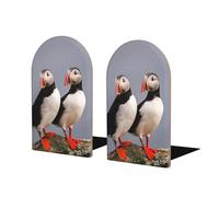 Paire d'oiseaux macareux, Lot de 2 Serre-Livres étagère drôle Bois Bouchon de Livre Serre-Livres Support de Livre et Support