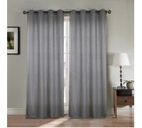 Paire double rideaux - Gris clair - 140 x 260 cm - Effet lin