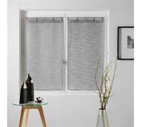 Douceur d'Intérieur, Paire de Voilages à Anneaux (2 x 60 x 120 Cm) Milza Anthracite, Voile Tissé