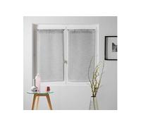 Voilage DOUCEUR D'INTERIEUR Paire droite anneaux 2 x 60 x 120 cm voile tisse milza Gris