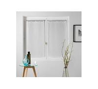 Douceur d'Intérieur Paire droite à anneaux Milza Voile tissé 2 x 60 x 160 cm Blanc
