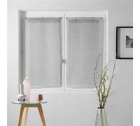 Voilage DOUCEUR D'INTERIEUR Paire droite anneaux 2 x 60 x 90 cm voile tisse milza Gris