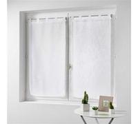 Douceur d'Intérieur Haltona Paire Droite Passants Effet Lin Tisse Haltona Polyester, Blanc, 120x60 cm