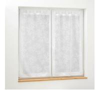 Paire droite passants 2 x 60 x 120 cm voile tisse applique karla Blanc