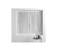 Douceur d'Intérieur – Voilage Olympia – Voile sablé brodé, paire droite à passants 2x60x160 cm, gris
