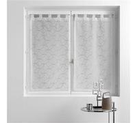 Douceur d'Intérieur – Voilage Olympia – Voile sablé brodé, paire droite à passants 2x60x160 cm, gris