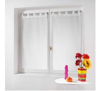Douceur d'Intérieur Poupette Paire Droite Passants Voile Sable Rayures, Polyester, Rouge, 160x60 cm