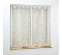 Douceur d'Intérieur – Voile tissé appliqué Karla – Paire droite à passants 2 x 60 x 160 cm – Taupe