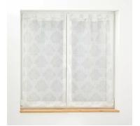 Douceur d'Intérieur Voilages Levita à passants, Paire 2x60x160 cm, voile tissé appliqué, blanc