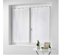 Douceur d'Intérieur Haltona Paire à passants effet lin tissé polyester Blanc 90x60 cm