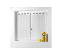 Paire droite passants 2 x 60 x 90 cm voile sable fils chenille linahe Blanc