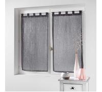 Paire droite passants 2 x 90 x 120 cm voile sable applique filiane Anthracite