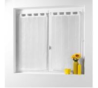 Paire droite passants 2 x 90 x 160 cm voile sable fils chenille linahe Blanc