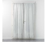 Douceur d'Intérieur – Paire passe-tringle voilage Filiane 2x70x200 cm Voile sablé appliqué Blanc