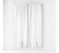Douceur d'Intérieur, Paire Droite Passe-Tringle (2 x 70 x 200 cm) Lissea Blanc, Voile Sablé