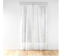 Paire droite passe tringle 2 x 70 x 240 cm voile tisse applique karla Blanc