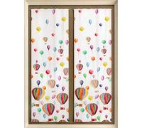 Paire Droite Passe Tringle vitrages chambre d'enfants 2x60x240 cm-2 voilages prêt-à-poser art.12