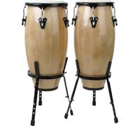 Paire du Congas 10" 11" Percussion Instrument a Main Latin Drum Hauteur Reglable