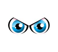 Paire d'yeux bleus - 14x6cm - Sticker/autocollant / Cat. Stickers - Lettres adhesives