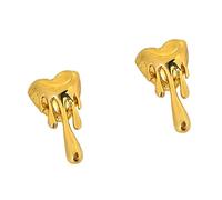 Paire élégante de clous en forme de cœur en alliage tendance et élégant Bijou esthétique Cadeau de luxe en forme de cœur pour votre léger résistant aux allergies, taille unique, comme décrit