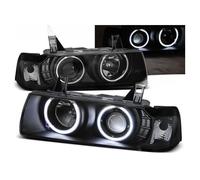 Paire Feux Phares BMW serie 3 E36 de 1990 a 1999 Berline angel eyes CCFL noir - 27361130