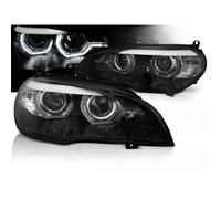 Paire feux phares BMW X5 E70 de 2007 a 2013 Xenon Angel Eyes Led DRL Noir - 35730179