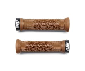 Paire Manopoles Jg Lock-on 140mm Diamètre 30mm Marron ONEUP Pour Vélo VTT MTB