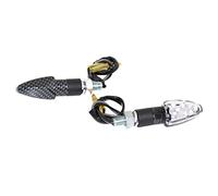 Paire mini cligno clignotant universel transparent carbone LED homologué orange