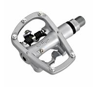 Wellgo Pédales VTT R120b – Paire Plateforme/Clip Aluminium Axe Cr-Mo Étanche Argenté