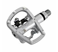 Wellgo Pédales VTT R120b – Paire Plateforme/Clip Aluminium Axe Cr-Mo Étanche Argenté