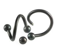 Paire Piercing Spirale Oreille Anneau anodisé 1,2mmx8mm Bijouterie Piercing Noir FKOJ