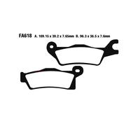 Paire Plaquettes EBC Tt FA618TT Bombardier 1000 Outlander 2012-2012