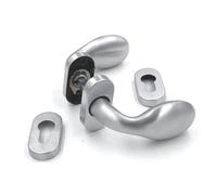 Paire Poignée Bouton GPB ARIETE Rosetta Ovale Bague YaLe Chromé Satiné