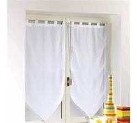 Douceur d'Intérieur, Paire de Voilages à Passants (2 x 60 x 160 cm) Voiline Blanc, Voile