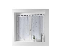 Paire pompon passants 2 x 90 x 90 cm voile sable fils chenille chenilla Gris Douceur d'Intérieur Gris G