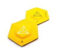 Paire quantique - Puissant kit d'aimants en néodyme pour biomagnétisme et paire biomagnétique - Doublé en cuir, avec chromothérapie et géométrie sacrée pour harmonisation des chakras (jaune)