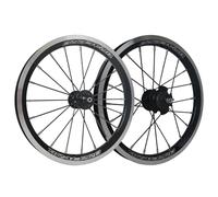 Paire Roues Pour Vélo Pliant 14/16 Po Simple 9 Vitesses Alliage D'aluminium | Jante Double Paroi Avant 74mm Arrière 85mm Roues De Vélo 20H(Black A,16in)