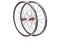 Paire Roues Vélo Route 700c Jante 30mm Frein V/C Libération Rapide Roues Vélo Cruiser pour Cassette 7 8 9 10 11 Vitesses Moyeu en Fibre Carbone 1650g (Color : Red hud, Size : 700C)