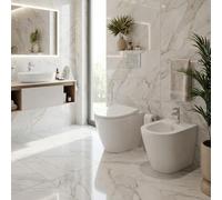 Paire sanitaires en céramique WC et bidet filomur avec siège softclose - Integra Round | Vitra