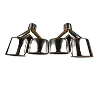Paire Silencieux D'échappement Double Pour Voiture Entrée 54 Mm Double Sortie Tube D'échappement Argenté Acier Inoxydable 304(NO AMG LOGO)